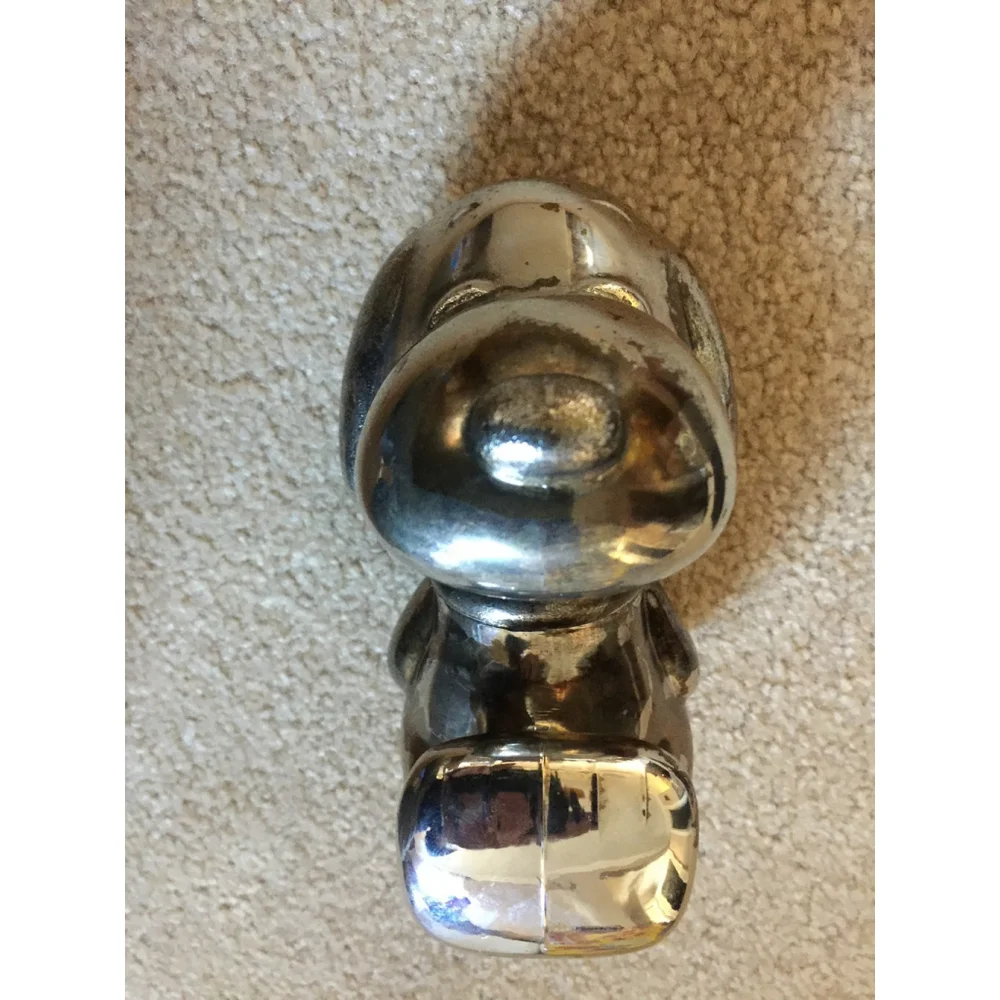 VINTAGE PEANUTS SNOOPY Silver Plated Bank, With Bottom Metal Plug